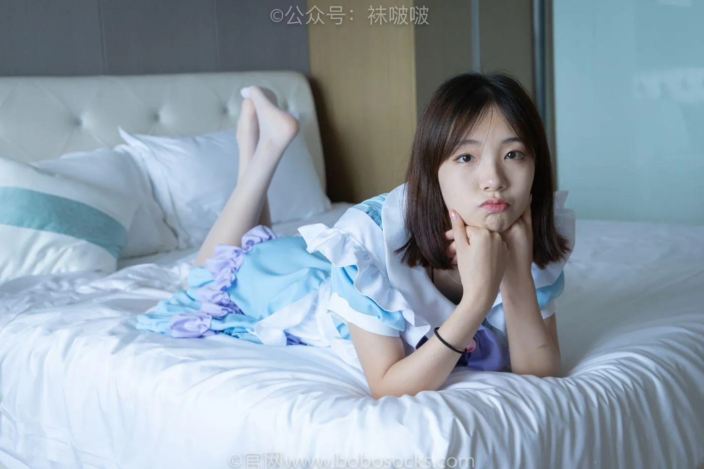 [BoBoSocks袜啵啵]NO.066 小甜豆-女仆装、高跟鞋、薄白丝 [134P]插图5
